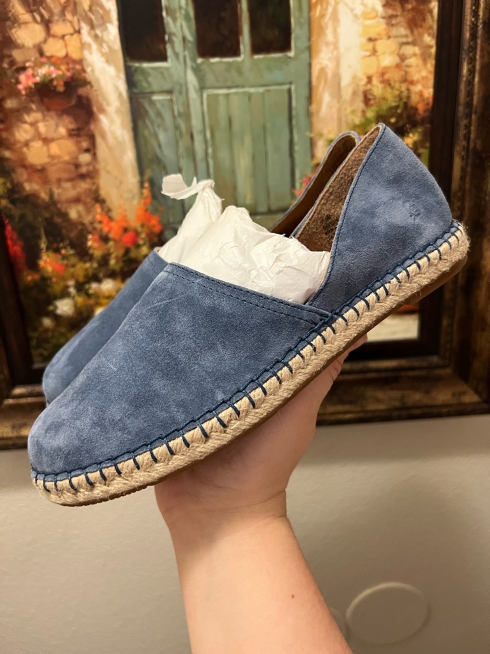 Born Drilles Espadrille slip on Sandals Shoes Womens